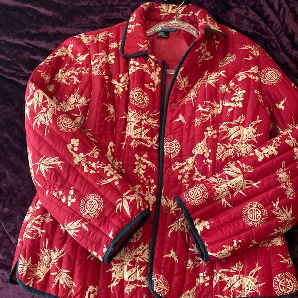 Carol Little puffer jacket, Asian inspired